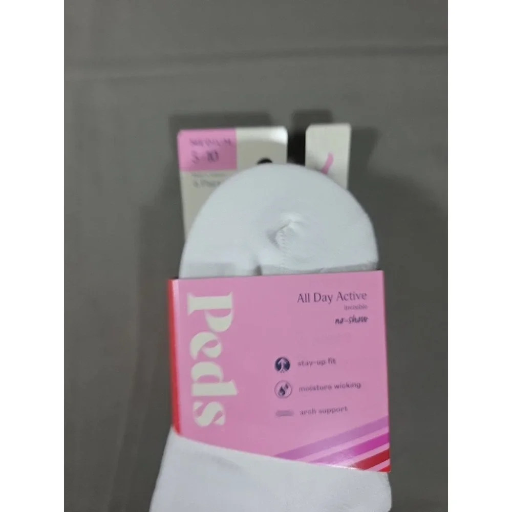 Peds Women's‎ No Show All Day Active Invisible Socks Medium 5-10 6 Pairs